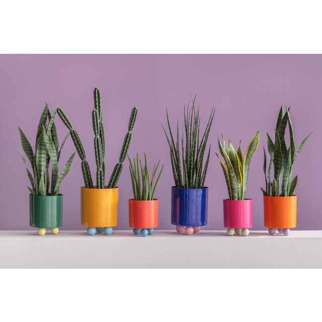 Present Time bloempot double funky medium bright orange & purple 3259780 large