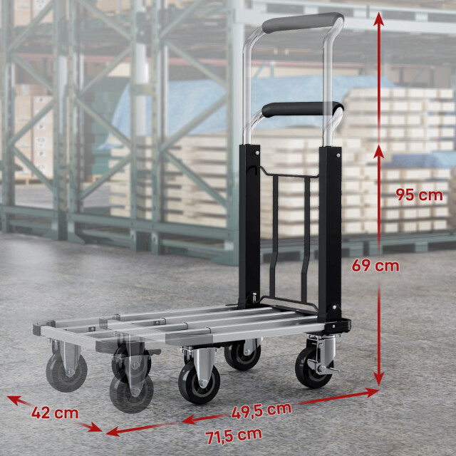 4goodz Opvouwbare plateauwagen 150kg draagvermogen transportkar 3362717 large