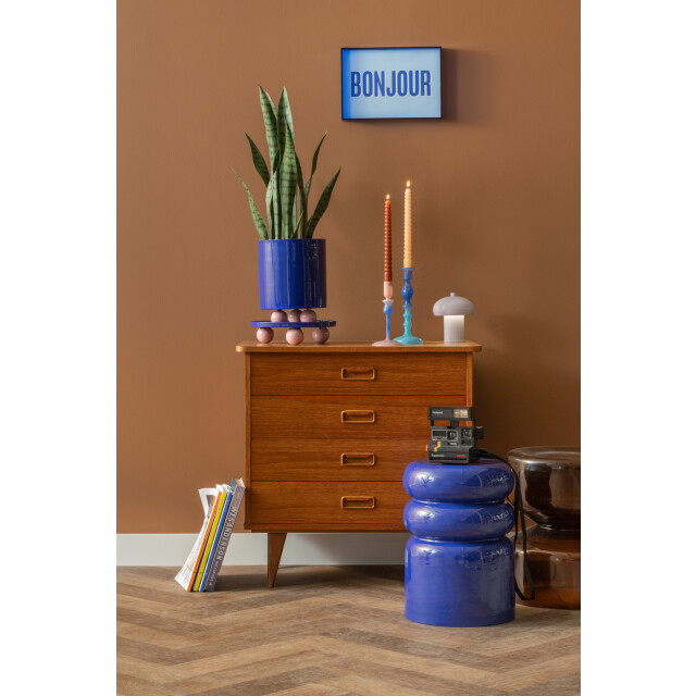 Present Time bloempot double funky large cobalt blue & soft pink 3259781 large