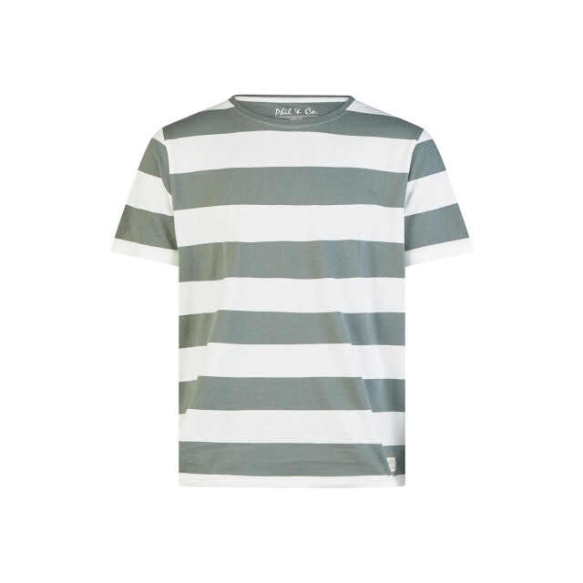 Phil & Co Heren shortama korte pyjama set groen gestreept PH-6117-02 large Phil & Co Heren shortama korte pyjama set groen gestreept PH-6117-02 large