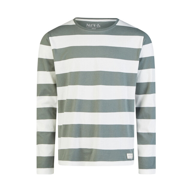 Phil & Co Heren pyjama set lang groen gestreept PH-6115-02 large Phil & Co Heren pyjama set lang groen gestreept PH-6115-02 large