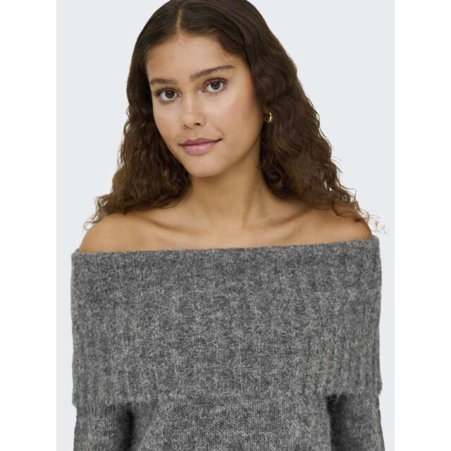 Only Onlshine ls off shoulder cc knt medium grey melang 15350976-179075 large