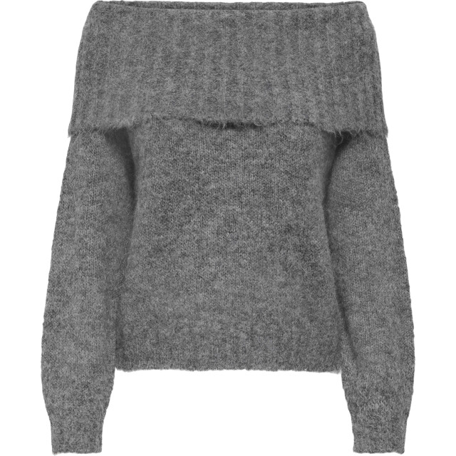 Only Onlshine ls off shoulder cc knt medium grey melang 15350976-179075 large
