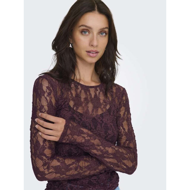 Only Onlalba l/s lace top jrs decadent chocolate 15363763-215570 large Only Onlalba l/s lace top jrs decadent chocolate 15363763-215570 large