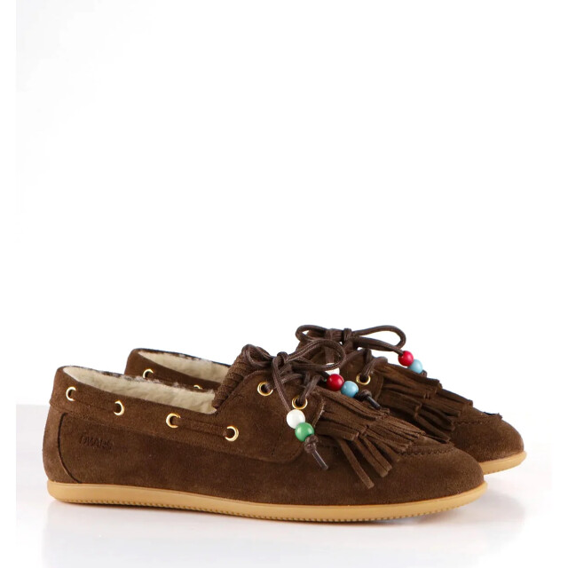 DWRS Label Dwrs latty mocassin teddy dark brown mocassins dames B12016-09 8725 large