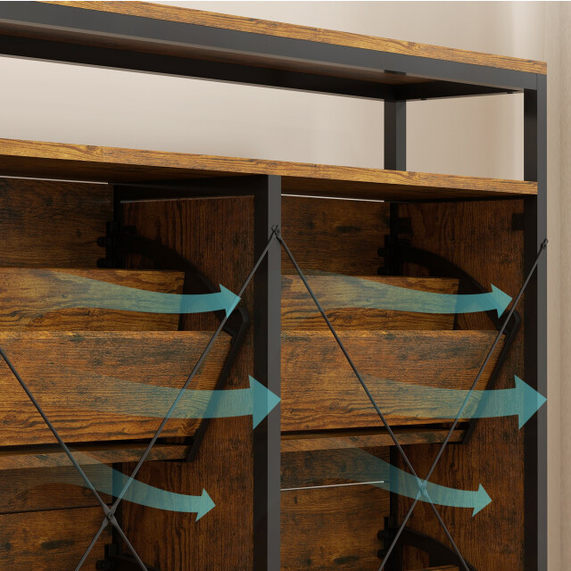 Homcom Schoenenkast met 4 klapladen voor 12-20 paar schoenen 3364932 large