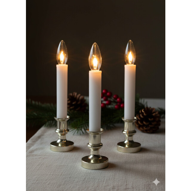 CaliCosy Set van 8 batterij-aangedreven kaarsenhouders voor de kersttafel 2928251 large