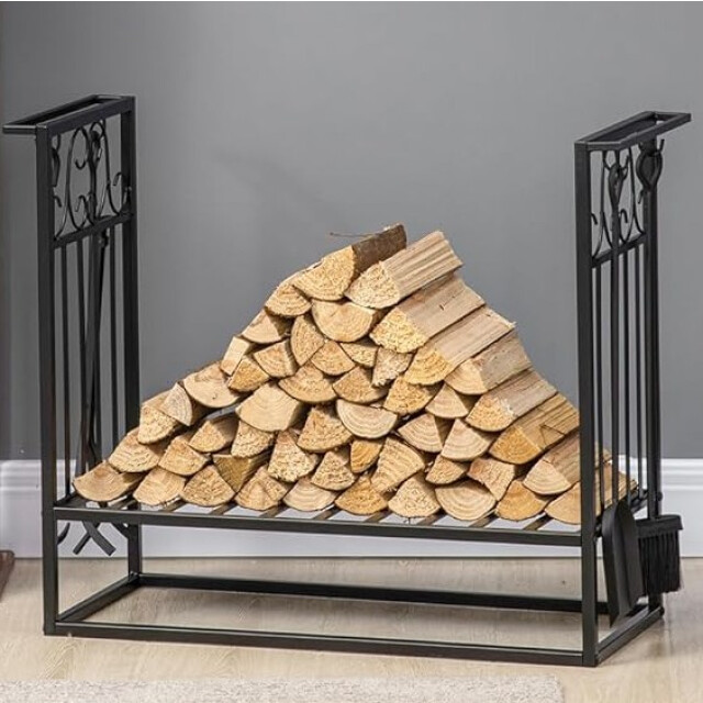 Homcom Brandhoutrek met openhaard gereedschap 3364919 large