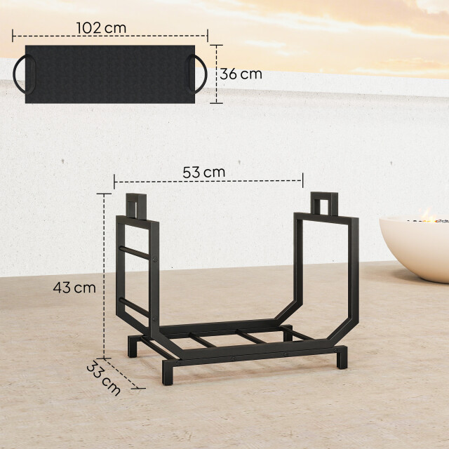 4goodz Outsunny brandhoutrek haardhout opslag binnen met zak - 3364935 large 4goodz Outsunny brandhoutrek haardhout opslag binnen met zak - 3364935 large