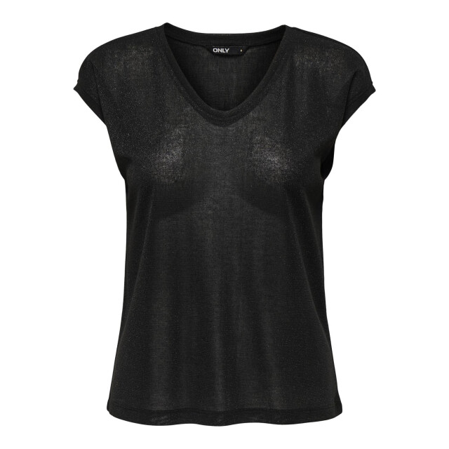 Only Onlsilvery s/s v neck lurex top jrs 15136069 large