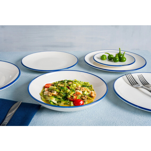 Bonna Pastabord linea blue porselein 24 cm (400cc) set van 2 3361603 large