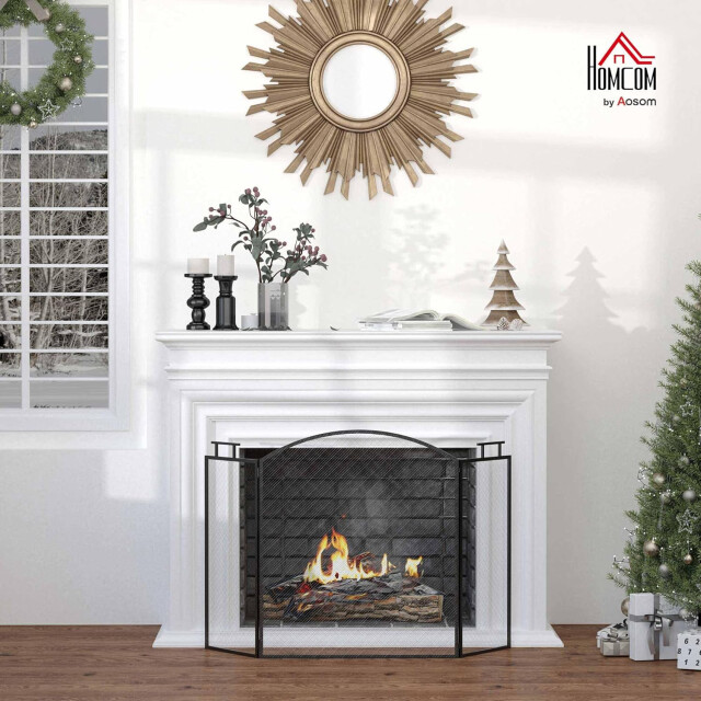 Homcom Haardscherm vonkenscherm opvouwbaar - 3364921 large