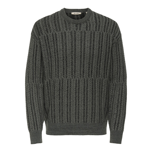 Only & Sons Onsfill rlx ls cabel crew knit 22035126 large