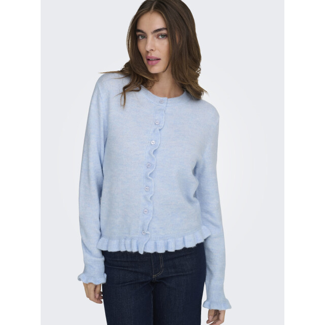 Jacqueline de Yong letty l/s on frill cardigan knt 15363485 cashmere 06741.211.0010 large