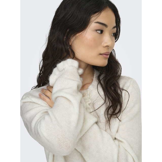 Jacqueline de Yong letty l/s on frill cardigan knt 15363485 birch 06741.198.0076 large