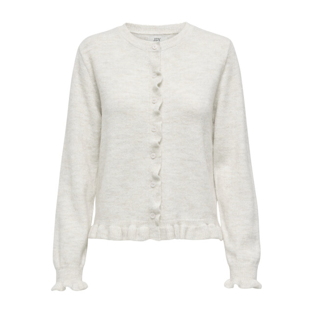 Jacqueline de Yong letty l/s on frill cardigan knt 15363485 birch 06741.198.0076 large