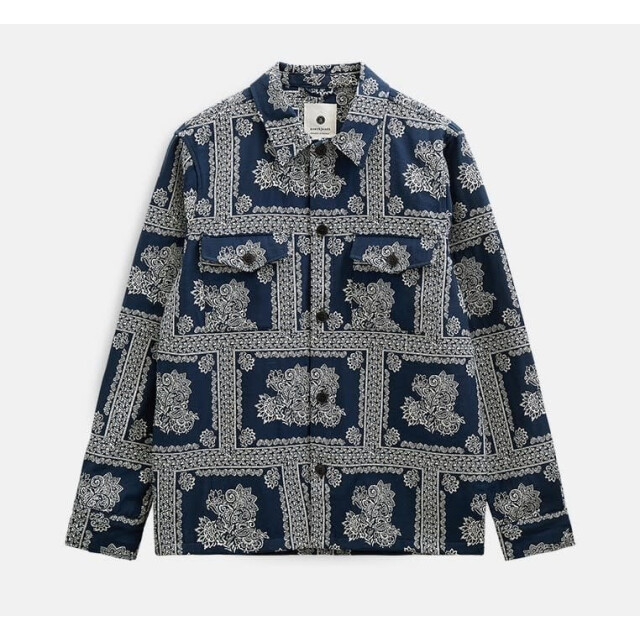 Anerkjendt 902244 akoscar flower overshirt 3059 sky captain 902244 large