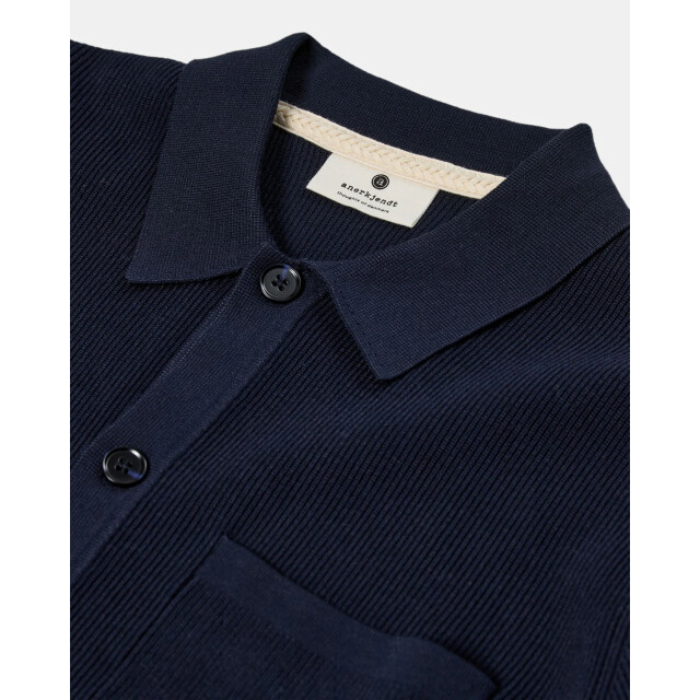 Anerkjendt 902032 aksvend needlerib knit cardigan 3059 sky captain 902032 large