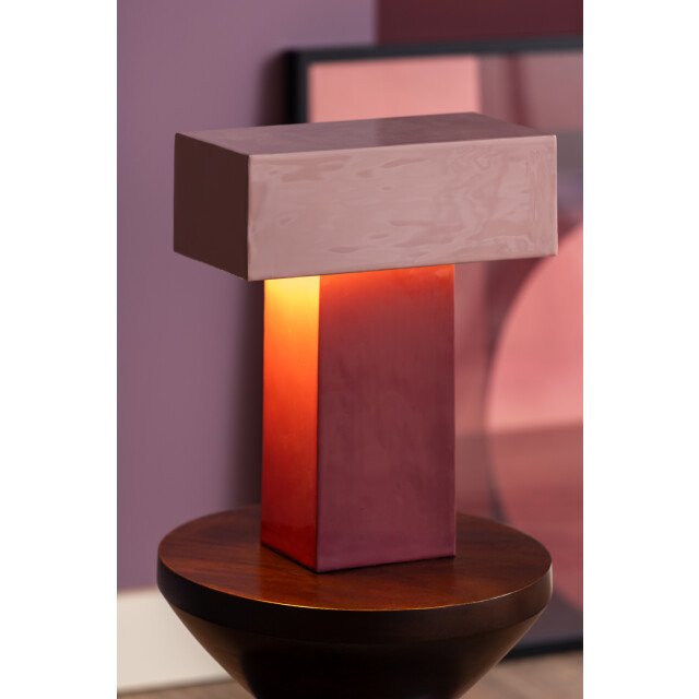 Leitmotiv tafellamp grato recto dark mauve & soft lavender 3259605 large