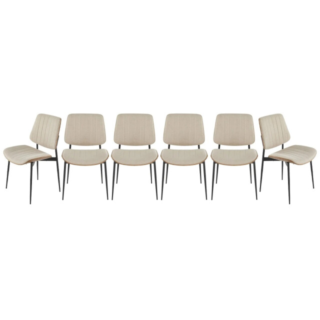 Signature Set van 6 stoelen in gewatteerde stof h82,5 cm giselle 3066917 large