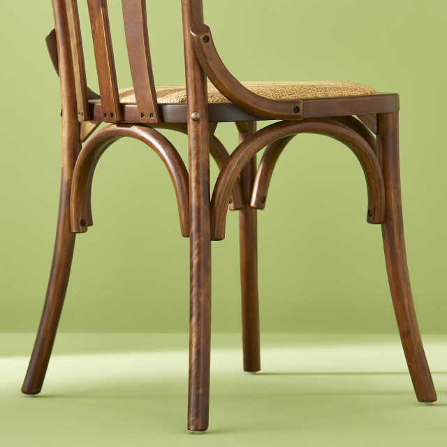 Signature Set van 2 stoelen in massief berkenhout met een bruine afwerking en een zitting 3357683 large