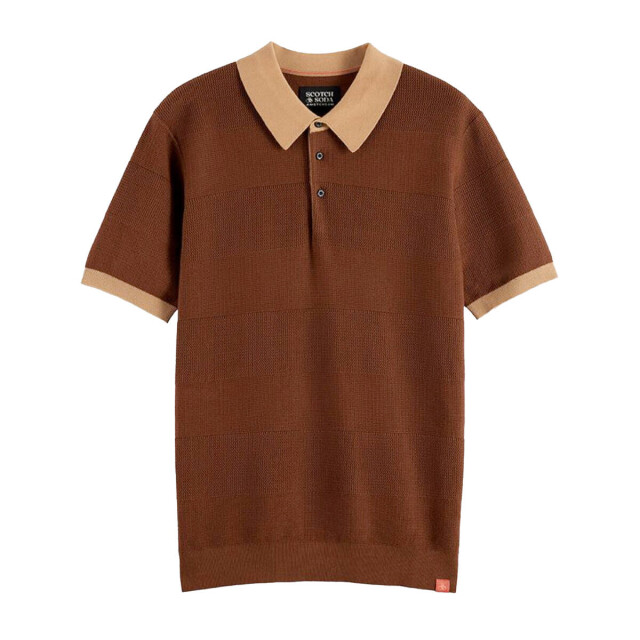 Scotch & Soda Polo 181319 Scotch & Soda Polo voor Heren in de kleur Cognac - Maat XL voor Heren in de kleur Cognac - Maat XL large