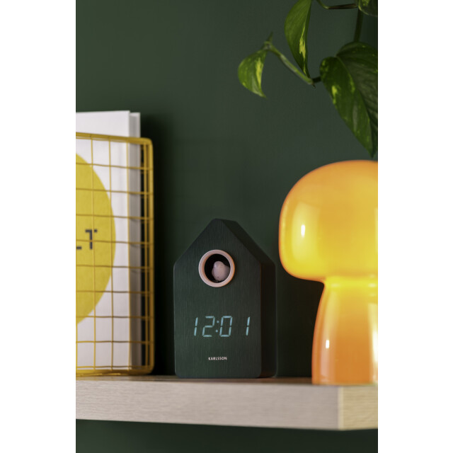Karlsson wekker cuckoo led retro green 3259414 large