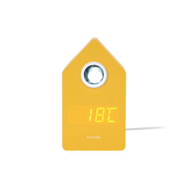 Karlsson wekker cuckoo led mango yellow 3259412 large