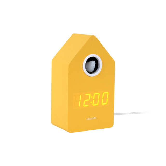Karlsson wekker cuckoo led mango yellow 3259412 large
