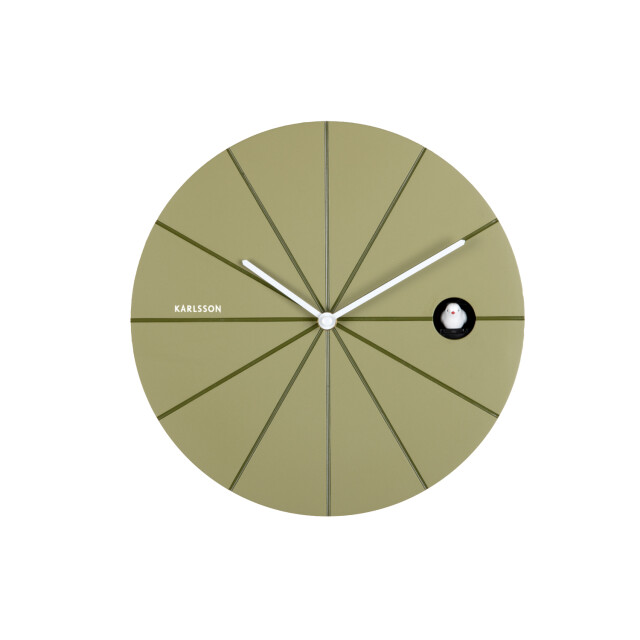Karlsson wandklok destacado cuckoo olive green w. luxury green- Ø28cm 3259485 large