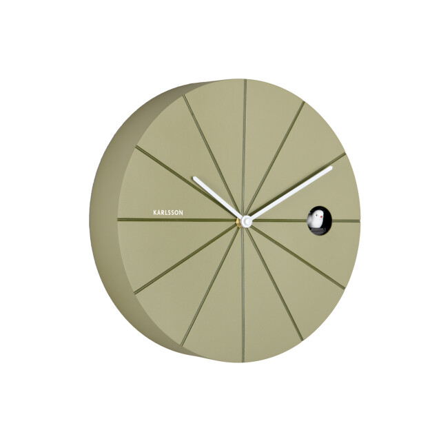 Karlsson wandklok destacado cuckoo olive green w. luxury green- Ø28cm 3259485 large
