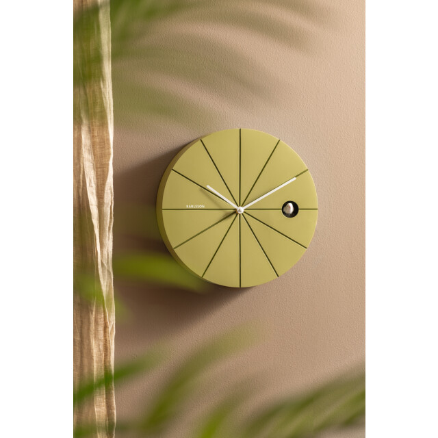 Karlsson wandklok destacado cuckoo olive green w. luxury green- Ø28cm 3259485 large