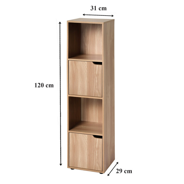 CaliCosy 4-vaks kast, houtdecor, 2 deuren 2931755 large