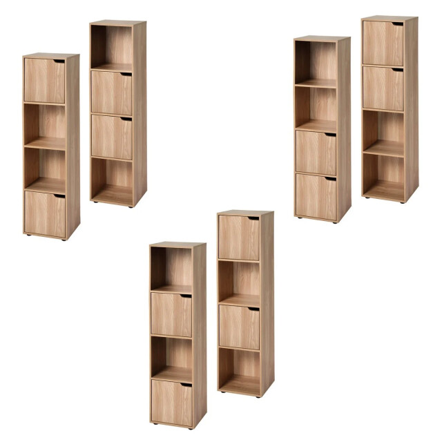 CaliCosy 4-vaks kast, houtdecor, 2 deuren 2931755 large
