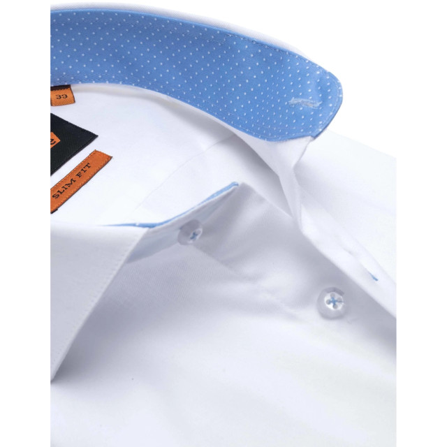 WB Overhemd heren slim fit met contrast lichtblauw 1201M1020-B44 large