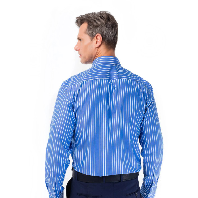 WB Heren overhemd frenchman gestreept blauw met 1201M1002-A48 large