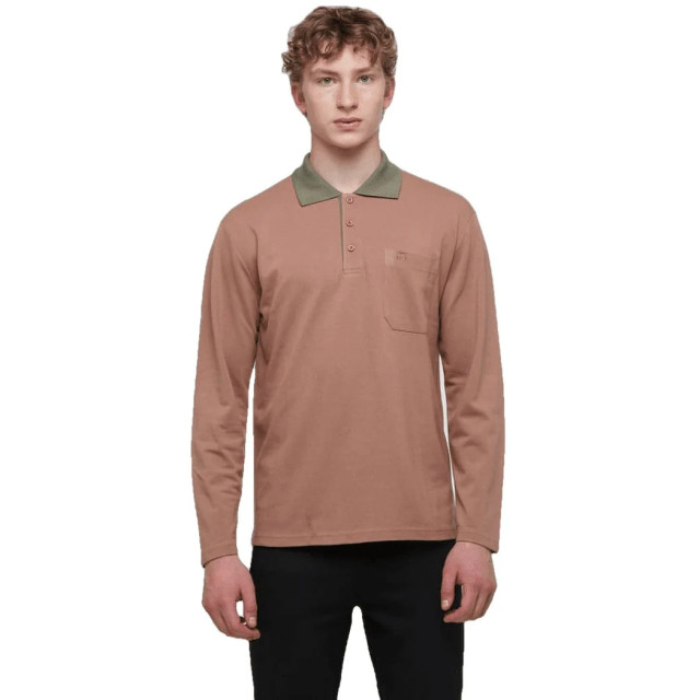 WB Comfy polo shirt long sleeve 2215 - M - PSLS-BROWN large
