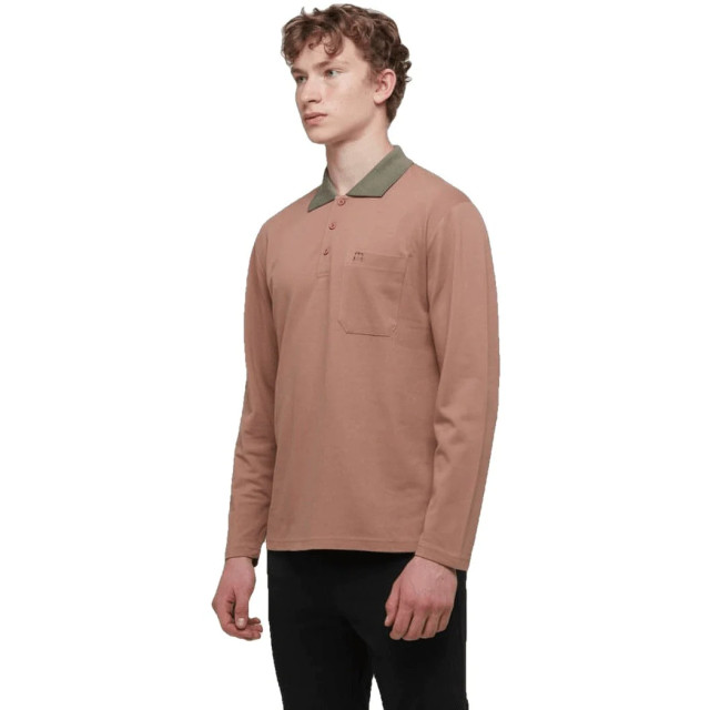 WB Comfy polo shirt long sleeve 2215 - M - PSLS-BROWN large