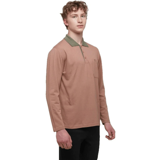 WB Comfy polo shirt long sleeve 2215 - M - PSLS-BROWN large