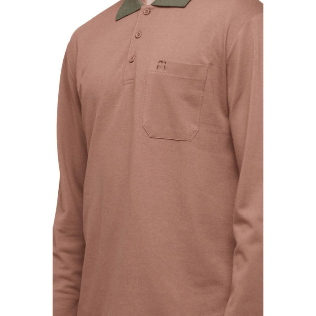 WB Comfy polo shirt long sleeve 2215 - M - PSLS-BROWN large