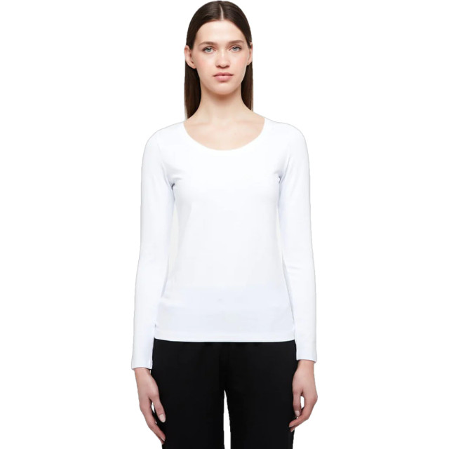 WB Wb comfy dames shirt lange mouw ronde hals 2203 - W - BLS - White - XXL large