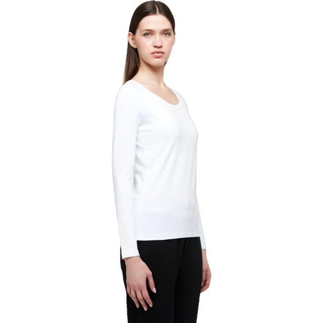WB Wb comfy dames shirt lange mouw ronde hals 2203 - W - BLS - White - XXL large