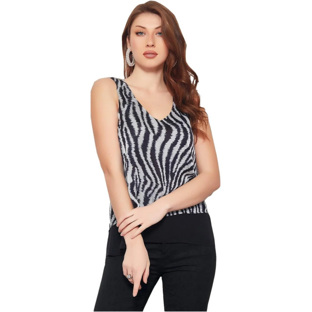 WB Top blouse dames zebra korte mouw 1202W1007-A44 large