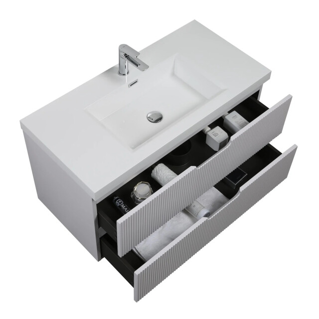 Badplaats Badkamermeubel set thermis 100cm - badmeubel met wastafel 3375946 large