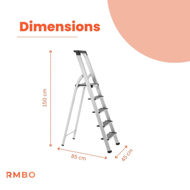 RMBO ® huishoudtrap 5 treden brede treden 3374463 large