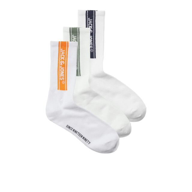Jack & Jones Heren sportsokken jacseth tennissokken 3-pack wit 12268658 large