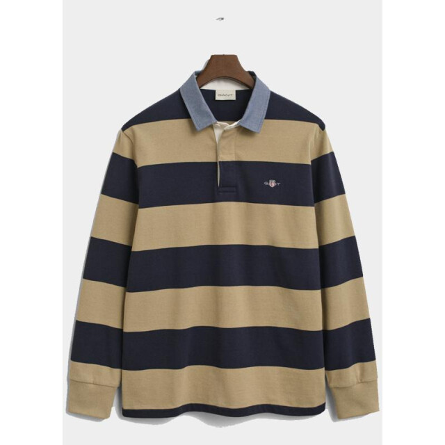 Gant Polo lange mouw reg chambray stripe heavy rug 2004083/224 199071 large