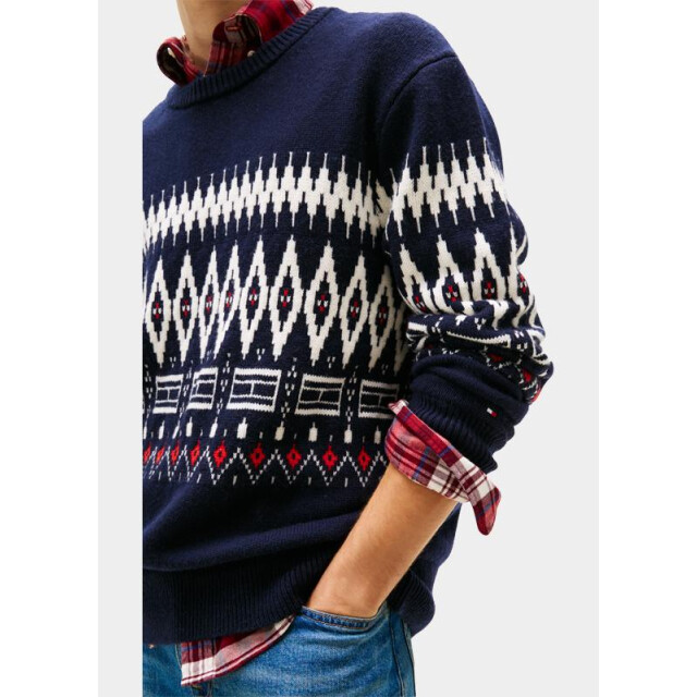 Tommy Hilfiger Pullover placed fairisle wool blend cr mw0mw40844/0a4 199168 large