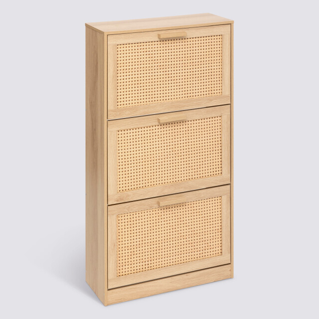 4goodz Schoenenkast ubud 24x60x113 cm 3 lades voor 12 paar - 3378080 large