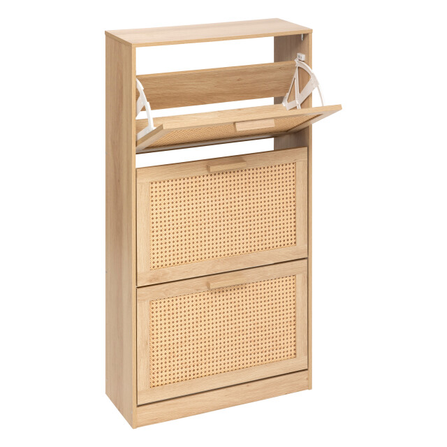 4goodz Schoenenkast ubud 24x60x113 cm 3 lades voor 12 paar - 3378080 large